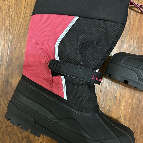 L.L. Bean Girl’s Snow Wool Lined Black Pink Size 7 - Picture 3 of 8